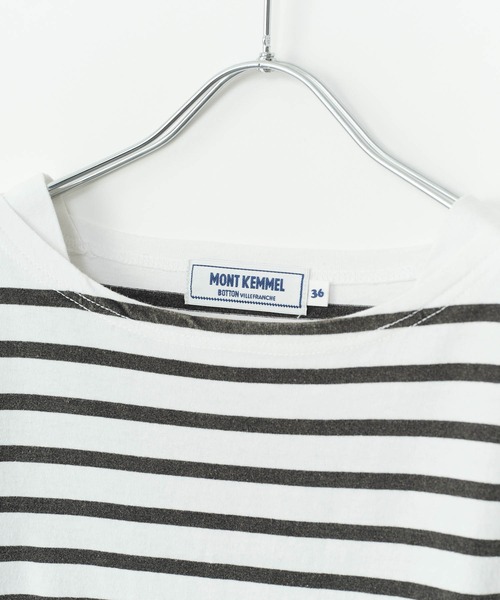 MONT KEMMEL(モンケメル)の「【 MONTKEMMEL / モンケメル 】バスクボーダー ウォッシュ加工 ロングスリーブTシャツ(Tシャツ/カットソー・レディース・オレンジ/ホワイト/ブラック/ブルー・38/36)」の8枚目の写真