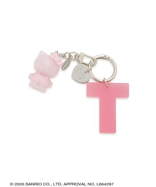 sanrio house(サンリオハウス)の「ハローキティイニシャルチャーム【T】(キーケース/キーアクセサリー・レディース・ブラック/ホワイト/ライトブルー/ライトピンク・F)」の4枚目の写真