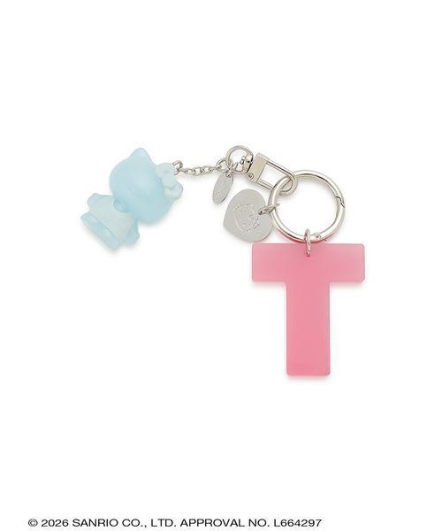 sanrio house(サンリオハウス)の「ハローキティイニシャルチャーム【T】(キーケース/キーアクセサリー・レディース・ブラック/ホワイト/ライトブルー/ライトピンク・F)」の3枚目の写真
