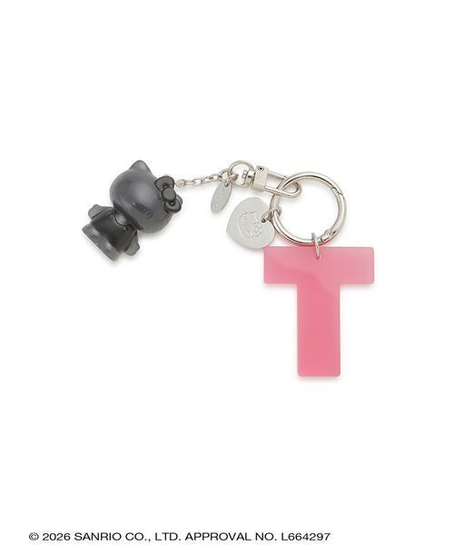 sanrio house(サンリオハウス)の「ハローキティイニシャルチャーム【T】(キーケース/キーアクセサリー・レディース・ブラック/ホワイト/ライトブルー/ライトピンク・F)」の2枚目の写真