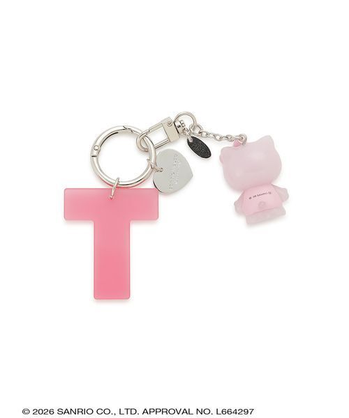 sanrio house(サンリオハウス)の「ハローキティイニシャルチャーム【T】(キーケース/キーアクセサリー・レディース・ブラック/ホワイト/ライトブルー/ライトピンク・F)」の6枚目の写真