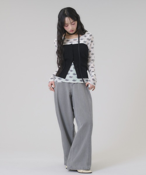 apres jour mignon(アプレジュールミニョン)の「リブニットビスチェ(その他トップス・レディース・ブラック/チャコールグレー/オフホワイト・LARGE/フリー)」の5枚目の写真