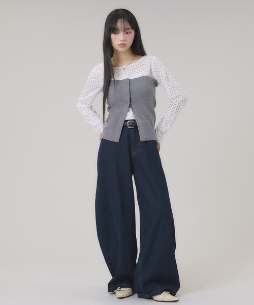 apres jour mignon(アプレジュールミニョン)の「リブニットビスチェ(その他トップス・レディース・ブラック/チャコールグレー/オフホワイト・LARGE/フリー)」の6枚目の写真