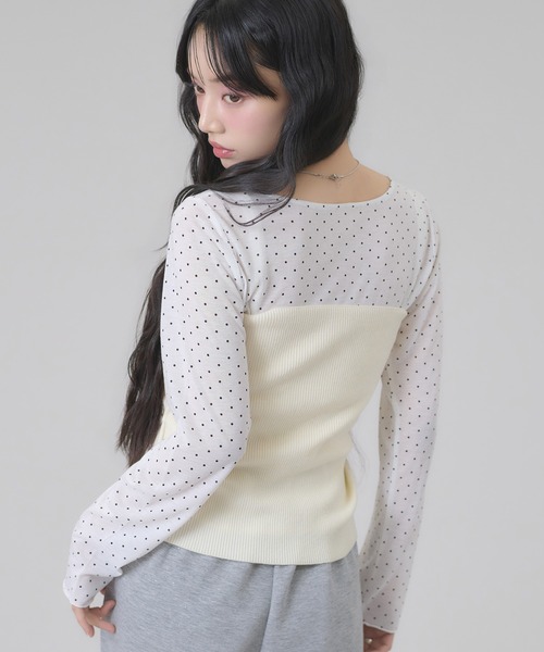 apres jour mignon(アプレジュールミニョン)の「リブニットビスチェ(その他トップス・レディース・ブラック/チャコールグレー/オフホワイト・LARGE/フリー)」の10枚目の写真