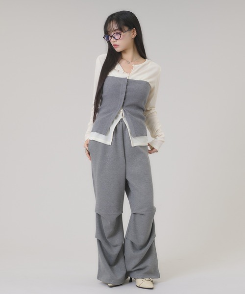 apres jour mignon(アプレジュールミニョン)の「リブニットビスチェ(その他トップス・レディース・ブラック/チャコールグレー/オフホワイト・LARGE/フリー)」の7枚目の写真