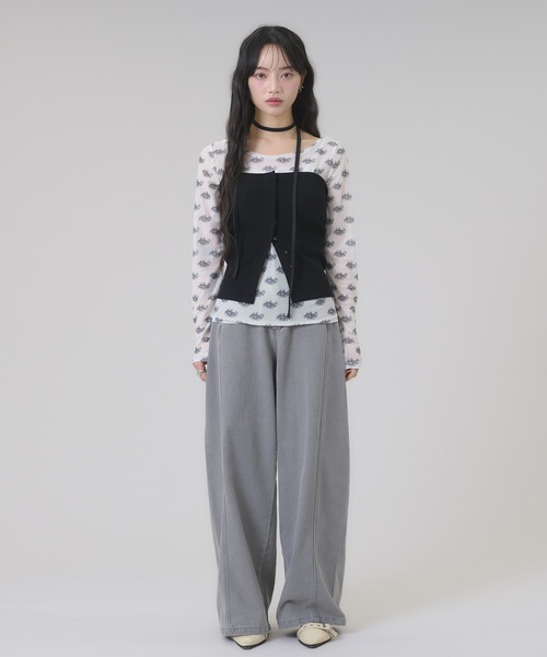 apres jour mignon(アプレジュールミニョン)の「リブニットビスチェ(その他トップス・レディース・ブラック/チャコールグレー/オフホワイト・LARGE/フリー)」の16枚目の写真