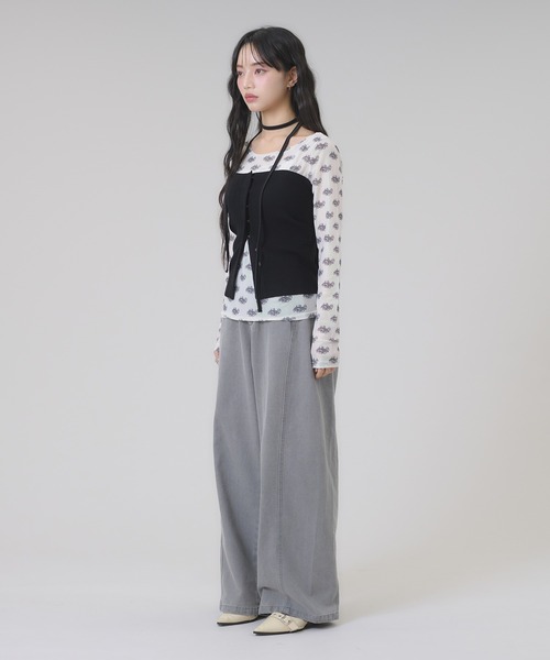 apres jour mignon(アプレジュールミニョン)の「リブニットビスチェ(その他トップス・レディース・ブラック/チャコールグレー/オフホワイト・LARGE/フリー)」の17枚目の写真
