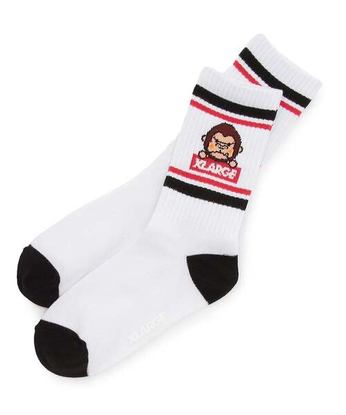 XLARGE KIDS(エクストララージキッズ)の「ファニーゴリラ リブクルーソックス(ソックス/靴下・キッズ・ブルー/グリーン/ホワイト・13-15cm/19-21cm/17-19cm/15-17cm)」の2枚目の写真