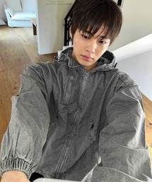 COSYHARU（コシハル）の「スラントウォッシュフーデッドミリタリージャケット（ブルゾン）」