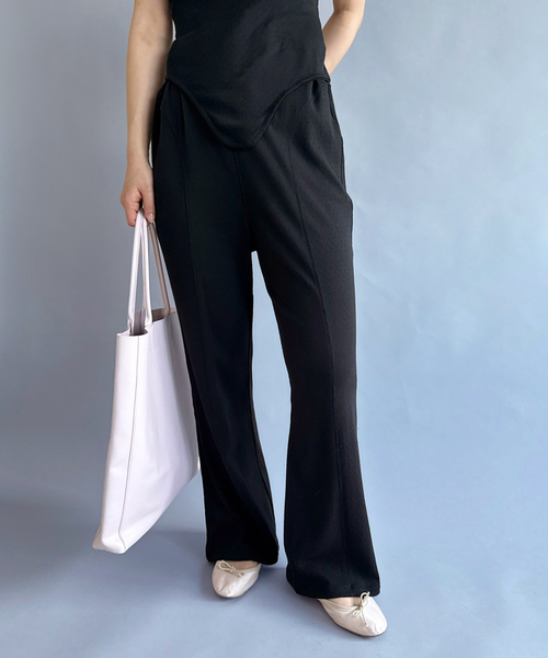 PAN(パン)の「【PAN/パン】EYELET MESH FLARE PANTS(スラックス・レディース・ブラック/ホワイト・SMALL)」の4枚目の写真