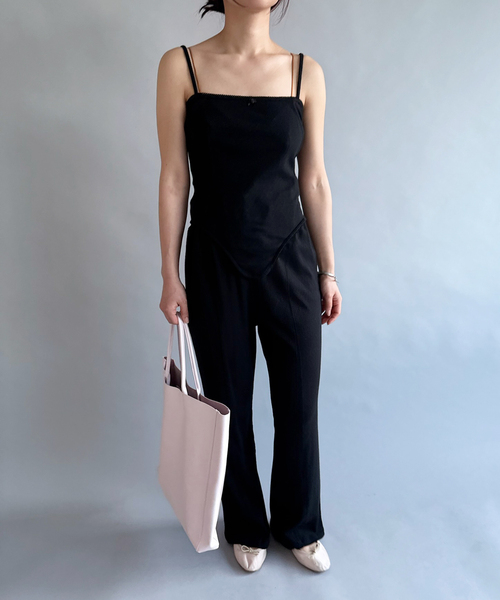 PAN(パン)の「【PAN/パン】EYELET MESH FLARE PANTS(スラックス・レディース・ブラック/ホワイト・SMALL)」の7枚目の写真