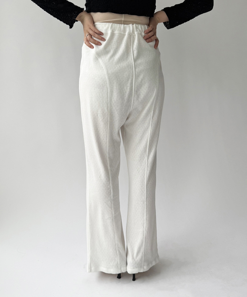 PAN(パン)の「【PAN/パン】EYELET MESH FLARE PANTS(スラックス・レディース・ブラック/ホワイト・SMALL)」の8枚目の写真