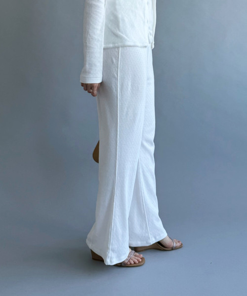 PAN(パン)の「【PAN/パン】EYELET MESH FLARE PANTS(スラックス・レディース・ブラック/ホワイト・SMALL)」の10枚目の写真