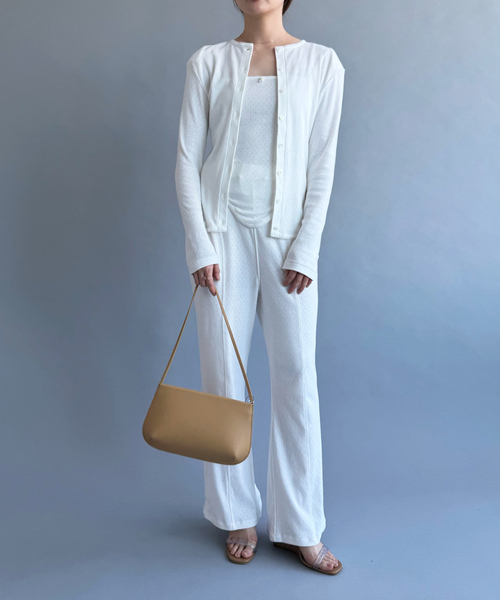 PAN(パン)の「【PAN/パン】EYELET MESH FLARE PANTS(スラックス・レディース・ブラック/ホワイト・SMALL)」の12枚目の写真