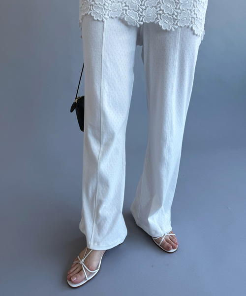 PAN(パン)の「【PAN/パン】EYELET MESH FLARE PANTS(スラックス・レディース・ブラック/ホワイト・SMALL)」の13枚目の写真