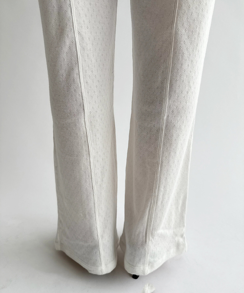 PAN(パン)の「【PAN/パン】EYELET MESH FLARE PANTS(スラックス・レディース・ブラック/ホワイト・SMALL)」の15枚目の写真