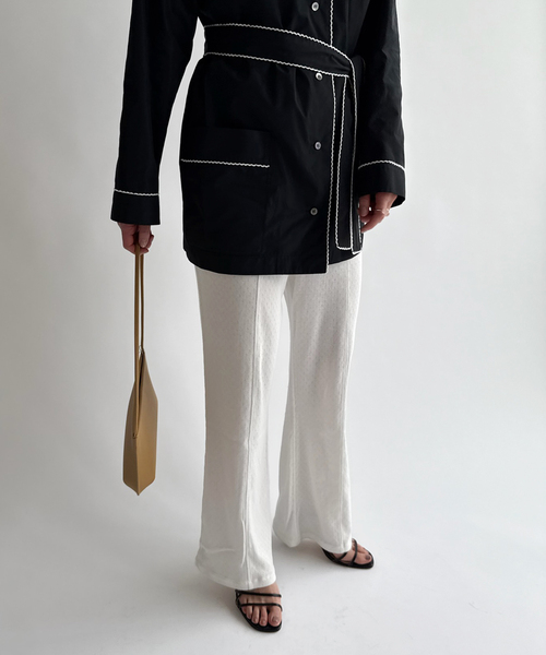 PAN(パン)の「【PAN/パン】EYELET MESH FLARE PANTS(スラックス・レディース・ブラック/ホワイト・SMALL)」の16枚目の写真