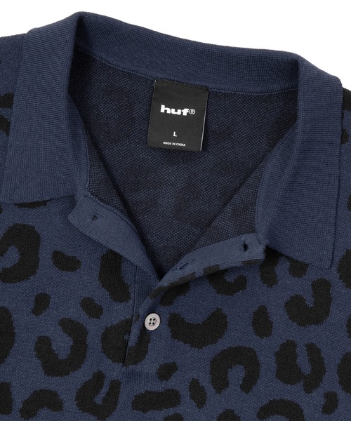 HUF(ハフ)の「HUF CO-OP CHUNKY CHEETAH KNIT POLO(ポロシャツ・メンズ・ネイビー/ベージュ・S/M/L/XL)」の20枚目の写真