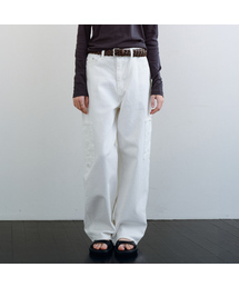 Washed cargo wide pants