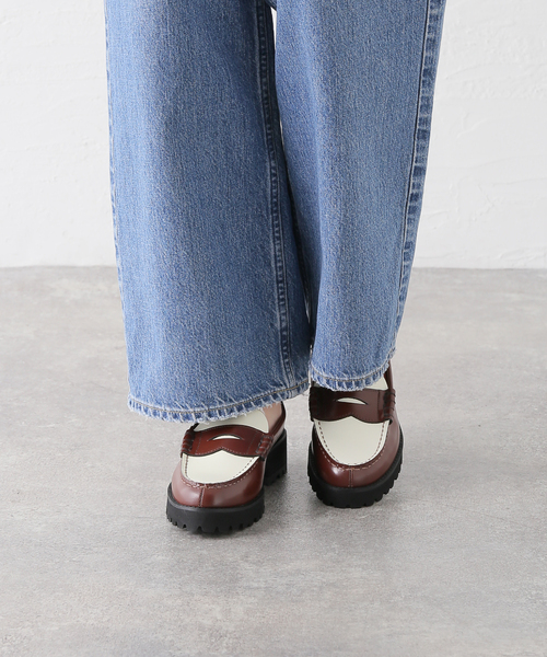 The Kenford Fineshoes(ケンフォードファインシューズ)の「The Kenford Fineshoes / ケンフォード ファインシューズ TANK SOLE LOAFERS COMBI(ローファー・レディース・ネイビー/グリーン/ブラウン・24.5cm/24cm/23.5cm/23cm)」の15枚目の写真