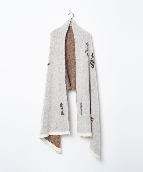 STOF(ストフ)の「STOF/ストフ/Alternative Knit Throw(ストール/ショール・メンズ・ブラック/ホワイト・F)」の6枚目の写真