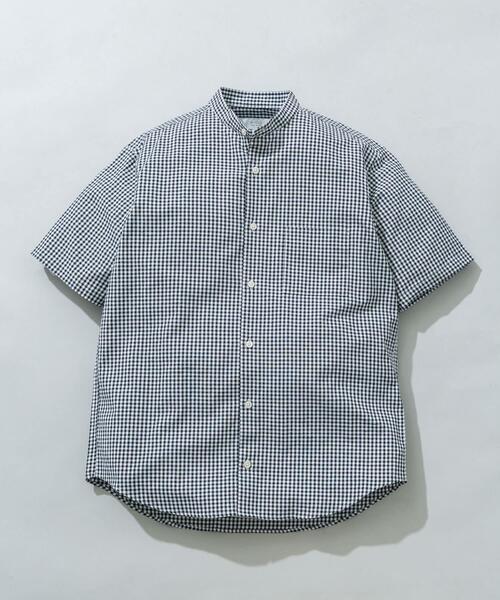 URBAN RESEARCH ROSSO MEN（アーバンリサーチロッソメン）の「『WEB限定』『イージーケア / XLサイズあり』ハイパフォーマンスリネンバンド半袖シャツ（シャツ/ブラウス・メンズ・チェック/ストライプ/ベージュ/ネイビー/ライトブルー/ホワイト・X-LARGE/LARGE/MEDIUM/SMALL）」の6枚目の写真