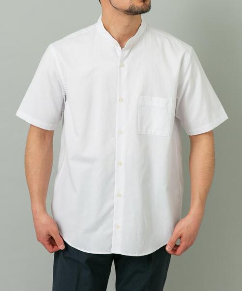URBAN RESEARCH ROSSO MEN（アーバンリサーチロッソメン）の「『WEB限定』『イージーケア / XLサイズあり』ハイパフォーマンスリネンバンド半袖シャツ（シャツ/ブラウス・メンズ・チェック/ストライプ/ベージュ/ネイビー/ライトブルー/ホワイト・X-LARGE/LARGE/MEDIUM/SMALL）」の8枚目の写真