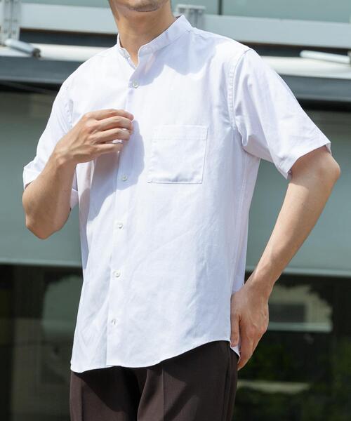 URBAN RESEARCH ROSSO MEN（アーバンリサーチロッソメン）の「『WEB限定』『イージーケア / XLサイズあり』ハイパフォーマンスリネンバンド半袖シャツ（シャツ/ブラウス・メンズ・チェック/ストライプ/ベージュ/ネイビー/ライトブルー/ホワイト・X-LARGE/LARGE/MEDIUM/SMALL）」の10枚目の写真
