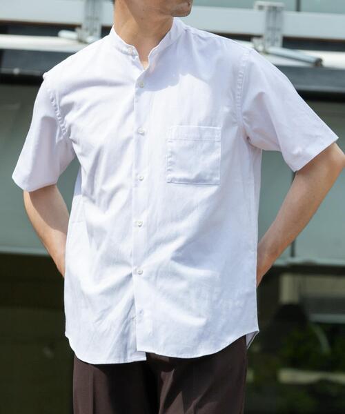 URBAN RESEARCH ROSSO MEN（アーバンリサーチロッソメン）の「『WEB限定』『イージーケア / XLサイズあり』ハイパフォーマンスリネンバンド半袖シャツ（シャツ/ブラウス・メンズ・チェック/ストライプ/ベージュ/ネイビー/ライトブルー/ホワイト・X-LARGE/LARGE/MEDIUM/SMALL）」の11枚目の写真