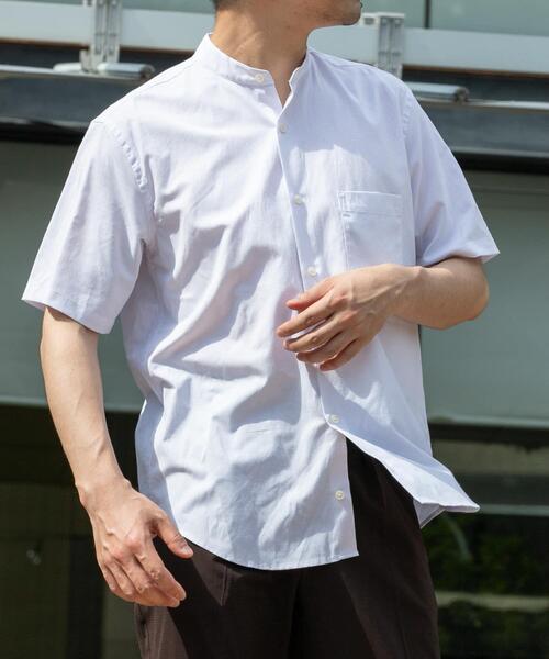 URBAN RESEARCH ROSSO MEN（アーバンリサーチロッソメン）の「『WEB限定』『イージーケア / XLサイズあり』ハイパフォーマンスリネンバンド半袖シャツ（シャツ/ブラウス・メンズ・チェック/ストライプ/ベージュ/ネイビー/ライトブルー/ホワイト・X-LARGE/LARGE/MEDIUM/SMALL）」の12枚目の写真
