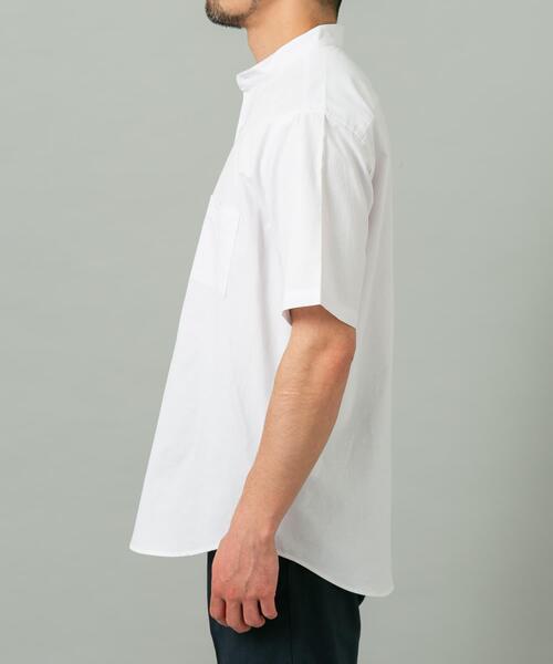URBAN RESEARCH ROSSO MEN（アーバンリサーチロッソメン）の「『WEB限定』『イージーケア / XLサイズあり』ハイパフォーマンスリネンバンド半袖シャツ（シャツ/ブラウス・メンズ・チェック/ストライプ/ベージュ/ネイビー/ライトブルー/ホワイト・X-LARGE/LARGE/MEDIUM/SMALL）」の15枚目の写真