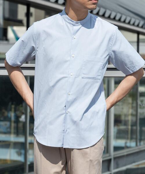 URBAN RESEARCH ROSSO MEN（アーバンリサーチロッソメン）の「『WEB限定』『イージーケア / XLサイズあり』ハイパフォーマンスリネンバンド半袖シャツ（シャツ/ブラウス・メンズ・チェック/ストライプ/ベージュ/ネイビー/ライトブルー/ホワイト・X-LARGE/LARGE/MEDIUM/SMALL）」の19枚目の写真