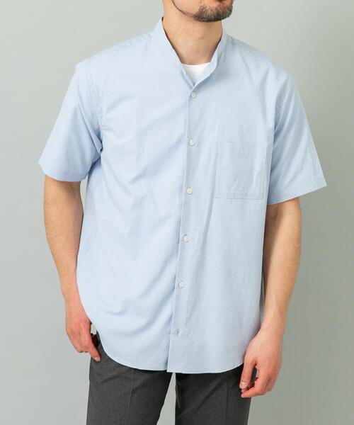 URBAN RESEARCH ROSSO MEN（アーバンリサーチロッソメン）の「『WEB限定』『イージーケア / XLサイズあり』ハイパフォーマンスリネンバンド半袖シャツ（シャツ/ブラウス・メンズ・チェック/ストライプ/ベージュ/ネイビー/ライトブルー/ホワイト・X-LARGE/LARGE/MEDIUM/SMALL）」の22枚目の写真