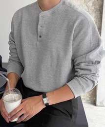 NOWLE（ノウル）の「【NOWLE】3ボタン ヘンリーネック リブ ロンT / ワッフル サーマル（Tシャツ/カットソー）」