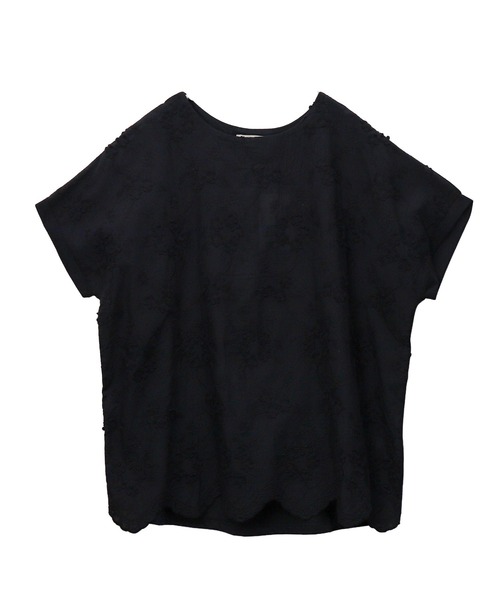 libelle more(リベル モア)の「刺繍レース切替プルオーバー 半袖 スカラップ裾(Tシャツ/カットソー・レディース・パープル/オフホワイト/ブラック/グリーン・L/M)」の21枚目の写真