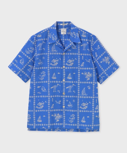 Paul Smith(ポールスミス)の「"Cairo Bandanna" オープンカラーシャツ / 163641 332(シャツ/ブラウス・メンズ・オフホワイト/ブルー・X-LARGE/LARGE/MEDIUM/SMALL)」の2枚目の写真