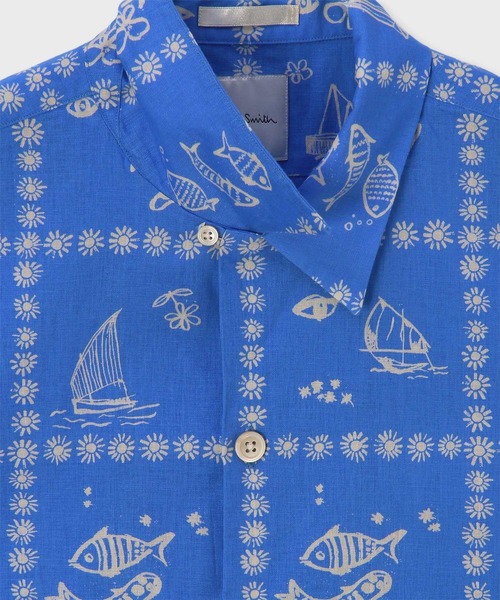Paul Smith(ポールスミス)の「"Cairo Bandanna" オープンカラーシャツ / 163641 332(シャツ/ブラウス・メンズ・オフホワイト/ブルー・X-LARGE/LARGE/MEDIUM/SMALL)」の7枚目の写真