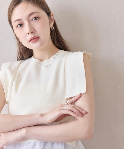 en CAnAF(エンカナフ)の「【レイヤードが楽しめる2点セット】ペプラムバルーンキャミソール ドッキング ニット(その他トップス・レディース・ブラック/アイボリー/ブラウン/イエロー・フリー)」の20枚目の写真