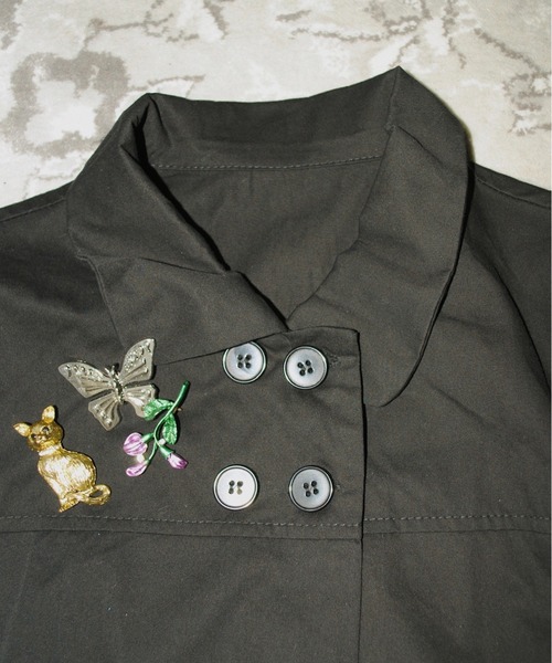 musubore(ムスボレ)の「【 select 】double button puff sleeve blouse / ダブルボタンブラウス(シャツ/ブラウス・レディース・ブラック/ホワイト・FREE)」の7枚目の写真