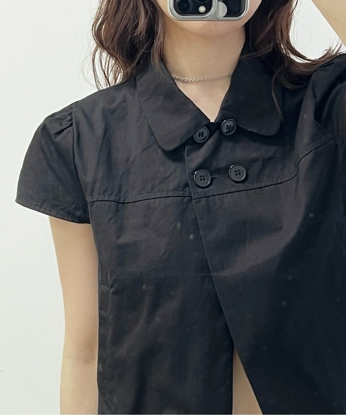 musubore(ムスボレ)の「【 select 】double button puff sleeve blouse / ダブルボタンブラウス(シャツ/ブラウス・レディース・ブラック/ホワイト・FREE)」の20枚目の写真