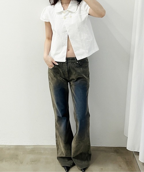 musubore(ムスボレ)の「【 select 】double button puff sleeve blouse / ダブルボタンブラウス(シャツ/ブラウス・レディース・ブラック/ホワイト・FREE)」の21枚目の写真