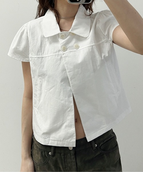 musubore(ムスボレ)の「【 select 】double button puff sleeve blouse / ダブルボタンブラウス(シャツ/ブラウス・レディース・ブラック/ホワイト・FREE)」の22枚目の写真
