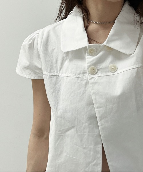 musubore(ムスボレ)の「【 select 】double button puff sleeve blouse / ダブルボタンブラウス(シャツ/ブラウス・レディース・ブラック/ホワイト・FREE)」の12枚目の写真