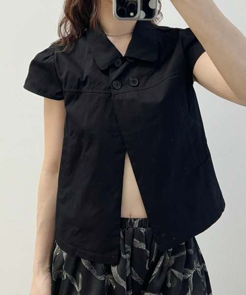 musubore(ムスボレ)の「【 select 】double button puff sleeve blouse / ダブルボタンブラウス(シャツ/ブラウス・レディース・ブラック/ホワイト・FREE)」の19枚目の写真