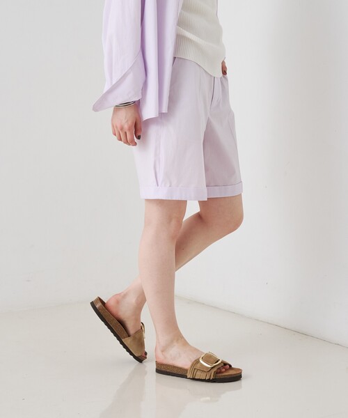 Rouge vif(ルージュヴィフ)の「【セットアップ対応】コットンショートパンツ/ハーフパンツ(その他パンツ・レディース・ブラウン/ラベンダー・38/36)」の3枚目の写真