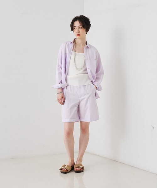 Rouge vif(ルージュヴィフ)の「【セットアップ対応】コットンショートパンツ/ハーフパンツ(その他パンツ・レディース・ブラウン/ラベンダー・38/36)」の22枚目の写真
