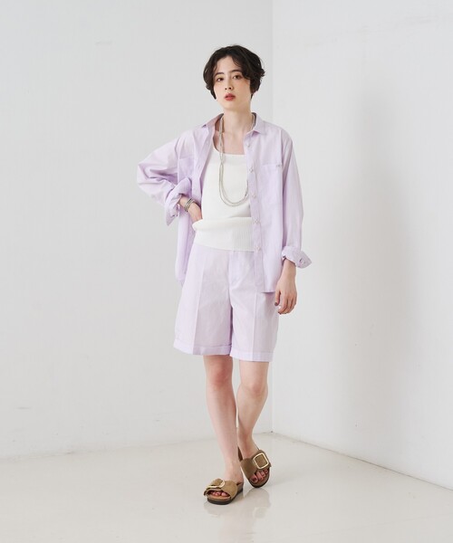 Rouge vif(ルージュヴィフ)の「【セットアップ対応】コットンショートパンツ/ハーフパンツ(その他パンツ・レディース・ブラウン/ラベンダー・38/36)」の21枚目の写真