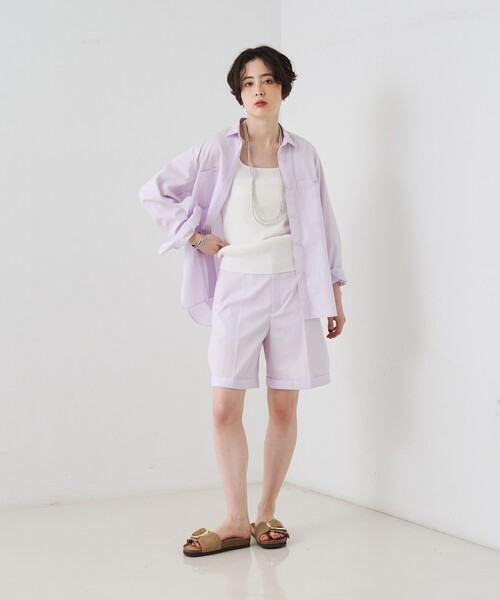 Rouge vif(ルージュヴィフ)の「【セットアップ対応】コットンショートパンツ/ハーフパンツ(その他パンツ・レディース・ブラウン/ラベンダー・38/36)」の20枚目の写真