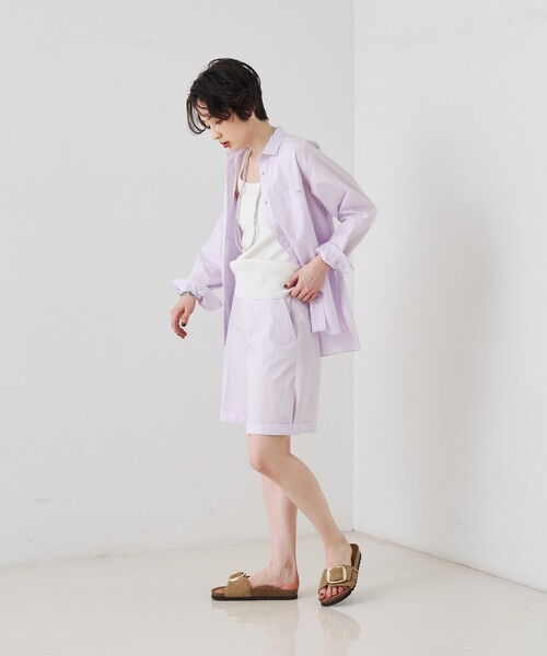 Rouge vif(ルージュヴィフ)の「【セットアップ対応】コットンショートパンツ/ハーフパンツ(その他パンツ・レディース・ブラウン/ラベンダー・38/36)」の19枚目の写真