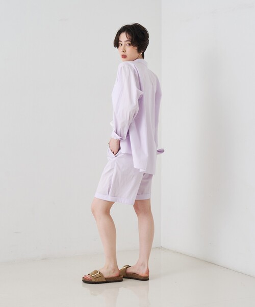 Rouge vif(ルージュヴィフ)の「【セットアップ対応】コットンショートパンツ/ハーフパンツ(その他パンツ・レディース・ブラウン/ラベンダー・38/36)」の18枚目の写真